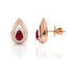 0.40 CT Pear Shape Ruby Diamond Earring