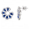 0.94 CT Oval Blue Sapphire Diamond Wrap Earring