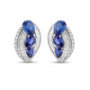 1.35 CT Pear Blue Sapphire Diamond Stud Earring