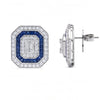 1.79 CT Octagonal Stud Earring with Multi Shape Diamonds