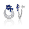 3.31 CT Pear & Oval Blue Sapphire Diamond Earring