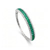 4.65 CT Emerald Cut Bangle with Two Rows of Pave Diamonds