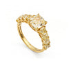 9 CT Cushion Cut Yellow Diamond Ring