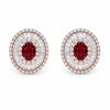 1.93 CT Oval Shape Ruby Diamond Stud Earring